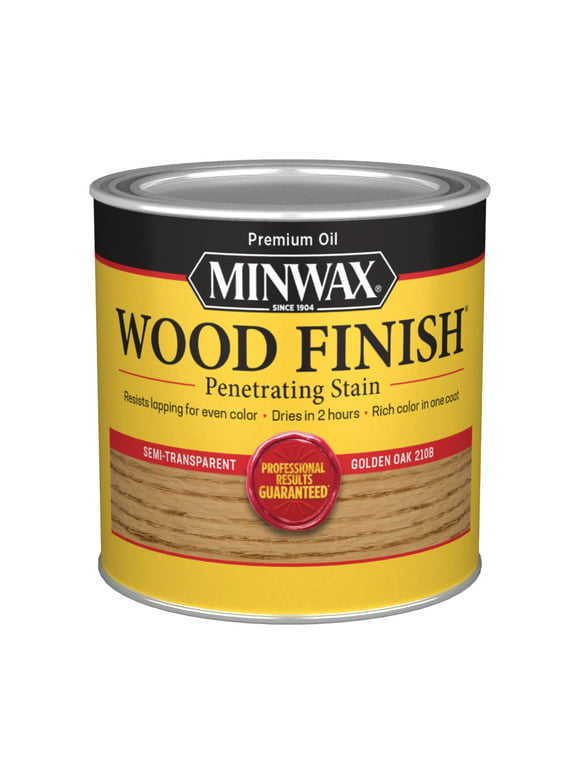 Minwax Wood Finish Penetrating Stain, Golden Oak Oil-Based, 1/2 Pint