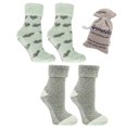 thumbnail image 1 of MinxNY Women's Non-Skid Warm Soft and Fuzzy Lavender Infused 2-Pair Pack Slipper Socks with Lavender Sachet Gift, Hearts, Grey & Green, 1 of 10