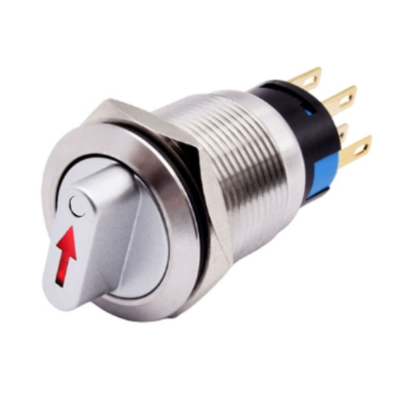 Minxio 19mm Selector Rotary Switch Latching 2Position 1NO1NC 110-220V PushButton Switch,Red