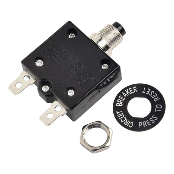 Minxio 1pc 50Vdc Overload Protector 125-250V Manual Reset Button Protective Motor 5-30A,18A