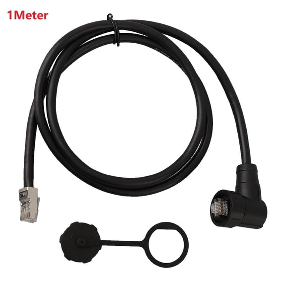 Minxio E13 Waterproof Connector Network Switch Coupler Threaded Angled Molded Male Plug,1Meter