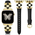 thumbnail image 1 of Wearlizer Slim Leather Watch Band Compatible with Apple Watch Bands 38/40/41/42/44/45/46/49mm Women Flower Charm Strap for Series 11/10/9/8/7/6/5/4/SE/Ultra, 1 of 6