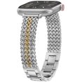 thumbnail image 1 of Wearlizer Slim Stainless Steel Watch Band Compatible with Apple Watch Bands 38/40/41/42/44/45/46/49mm Women Thin Link Bracelet Adjustable Strap for Series 11/10/9/8/7/6/5/4/3/SE/Ultra, 1 of 6
