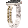thumbnail image 1 of Wearlizer Slim Stainless Steel Watch Band Compatible with Apple Watch Bands 38/40/41/42/44/45/46/49mm Women Thin Link Bracelet Adjustable Strap for Series 11/10/9/8/7/6/5/4/3/SE/Ultra, 1 of 6