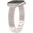 thumbnail image 1 of Wearlizer Slim Stainless Steel Watch Band Compatible with Apple Watch Bands 38/40/41/42/44/45/46/49mm Women Thin Link Bracelet Adjustable Strap for Series 11/10/9/8/7/6/5/4/3/SE/Ultra, 1 of 6