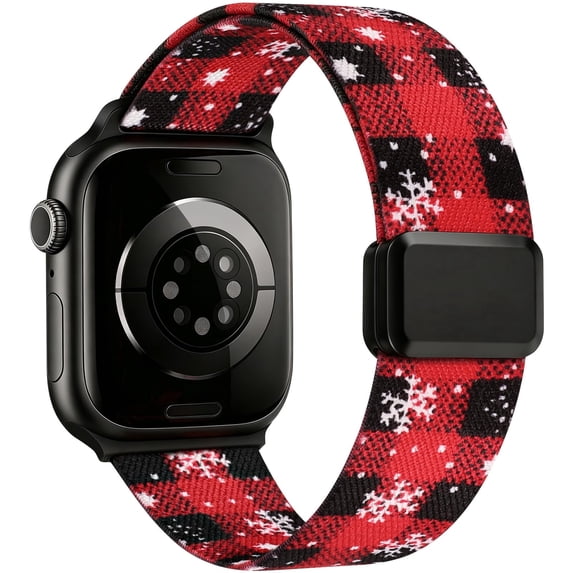 Wearlizer Stretch Nylon Watch Band Compatible with Apple Watch Bands 38/40/41/42/44/45/46/49mm Women Men Slim Magnetic Clasp Breathable Strap for Series 11/10/9/8/7/6/5/4/3/SE/Ultra