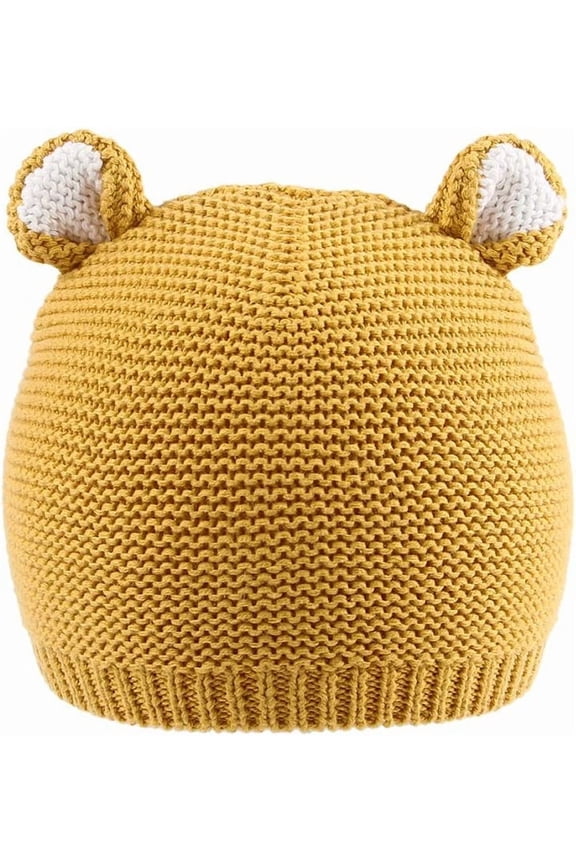 0-18M Baby Knit Hat Cotton Bear Beanie Soft Cute Infant Fall Winter Hats for Boys Girls Age