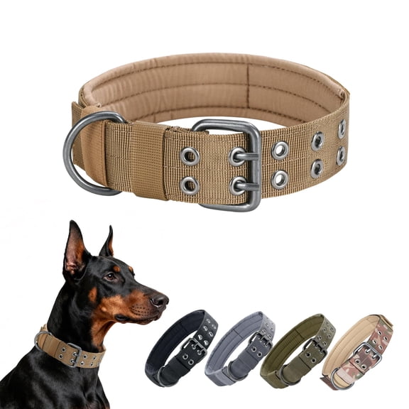 Minzimin 1.5" Width Dog Collar Adjustable Metal D Ring & Buckle Working Dog Collar for Medium Large Dogs 1Pack