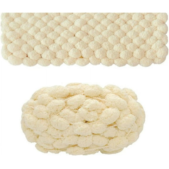 2 Rolls Pomp-A-Doodle Yarn,100% Polyester Jelly Bean POM-POM Ball Yarn for Crochet Knitting Handcraft Mat Pet Nest 300g