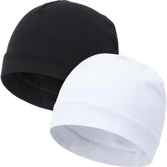 Minzimin 100% Cotton Skull Caps for Men Women Breathable Night Cap Sleep Hats Soft Lightweight Running Beanie Helmet Liner