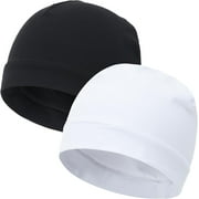 Minzimin 100% Cotton Skull Caps for Men Women Breathable Night Cap Sleep Hats Soft Lightweight Running Beanie Helmet Liner