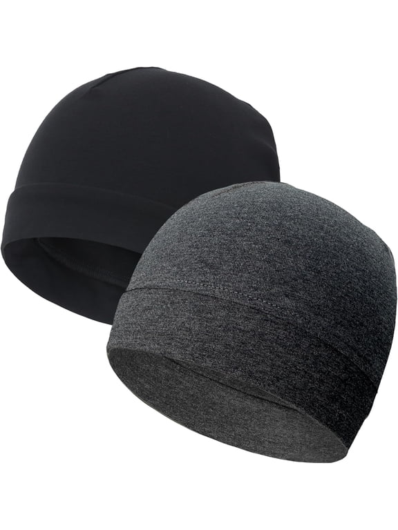 100% Cotton Skull Caps for Men Women Breathable Night Cap Sleep Hats Soft Lightweight Running Beanie Helmet Liner