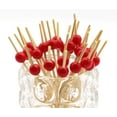 thumbnail image 1 of Minzimin 100 Counts Pearl Cocktail Picks, 4.7 Inch Long Bamboo Fancy Toothpicks for Appetizers, Decorative Christmas New Year Holiday Party Food Drink Garnish Fruit Kabob Skewer Sticks, 1 of 9