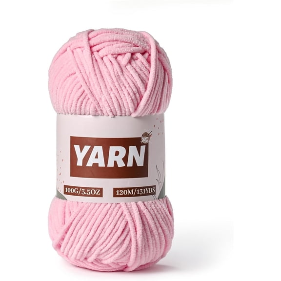 Minzimin 100g Plush Chenille Chunky Crochet Yarn - Baby Yarn for Crocheting Soft - Velvet Yarns Knitting for Blankets Crafts - Fluffy Amigurumi Yarns