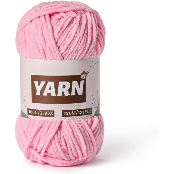 Minzimin 100g Plush Chenille Chunky Crochet Yarn - Baby Yarn for Crocheting Soft - Velvet Yarns Knitting for Blankets Crafts - Fluffy Amigurumi Yarns