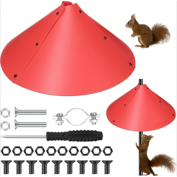 Minzimin 14/16/19inch Squirrel Baffle for Bird Feeder Bird House Guard Stopper Outside Squirrel Proof for pet Feeders Pole Shepherd Hooks