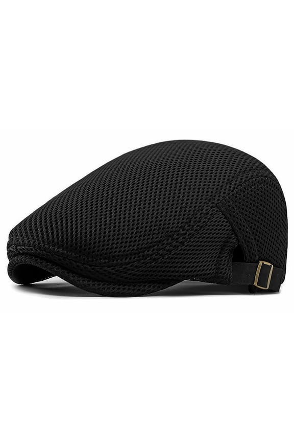 1Pack Breathable Mesh Flat Cap for Man/Woman Adjustable Newsboy Cap Cabbie Hat