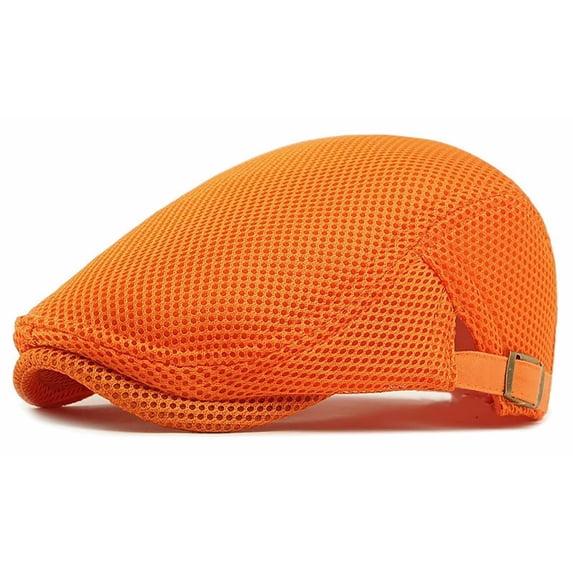 Minzimin 1Pack Breathable Mesh Flat Cap for Man/Woman Adjustable Newsboy Cap Cabbie Hat
