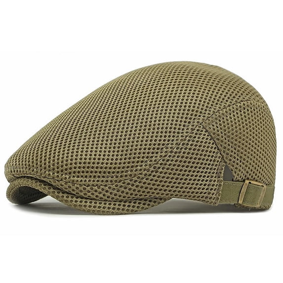 Minzimin 1Pack Breathable Mesh Flat Cap for Man/Woman Adjustable Newsboy Cap Cabbie Hat