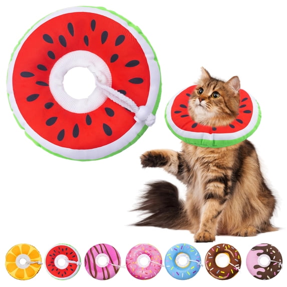 Minzimin 1Pack Cat Cone Collar Soft, Adjustable Cat Recovery Collars Spay Cones to Stop Licking, Cute Donut E Collar After Surgery, Anti-Lick Wound Healing Elizabethan Collar for Kittens