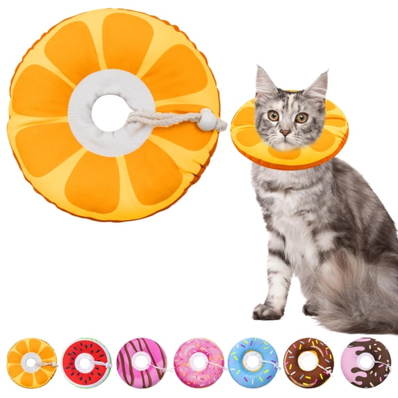 Minzimin 1Pack Cat Cone Collar Soft, Adjustable Cat Recovery Collars Spay Cones to Stop Licking, Cute Donut E Collar After Surgery, Anti-Lick Wound Healing Elizabethan Collar for Kittens