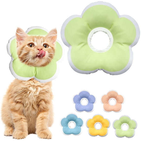 Minzimin 1Pack Cat Cone Collar Soft, Waterproof Cats Cones to Stop Licking After, Adjustable Soft Elizabeth Cats Collars , Flower Shape Cat Recovery Collar