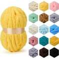 Minzimin 1Pack Chenille Chunky Yarn Super Bulky Soft Thick Fluffy Jumbo