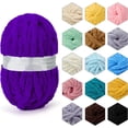 thumbnail image 1 of Minzimin 1Pack Chenille Chunky Yarn Super Bulky Soft Thick Fluffy Jumbo Giant Washable Polyester Big Yarn DIY for Arm Knit Blanket Cushion Bed Sofa Home Decor,0.55LB, 1 of 6