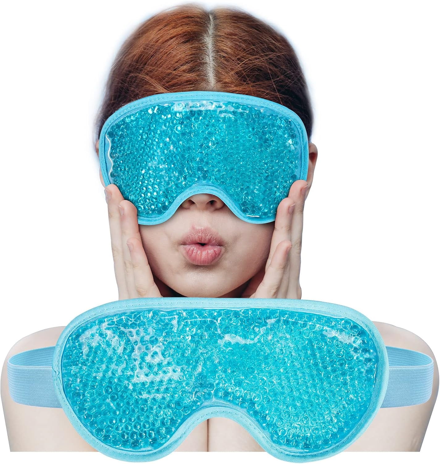 Minzimin 1Pack Cooling Eye Mask with Gel Bead, Reusable Cold Compress