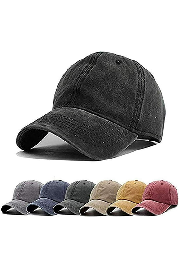 1Pack Men Women Baseball Cap Vintage Washed Distressed Hats Twill Plain Adjustable Dad-Hat
