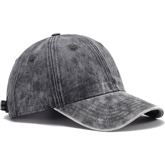 Minzimin 1Pack Men Women Baseball Cap Vintage Washed Distressed Hats Twill Plain Adjustable Dad-Hat