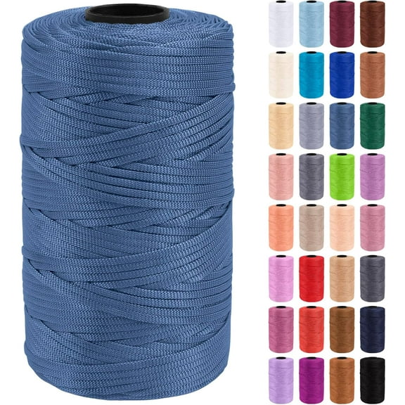 Minzimin 1Pack Polypropylene Ribbon Yarn 3mm x 218 Yards Flat Macrame Cord 3mm Crochet Yarn for Handbags, Shopping Bags, Sun Hats, Shoes, DIY Crafts, Decorative Projects