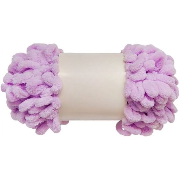 Minzimin 1pcs Loop Yarn 100% Polyester Chenille Puffy Yarn, Craft Chunky Finger Knitting Loopy Yarn Soft and Light Material, Perfect for DIY Hand Woven Knitting Crafts Supplies