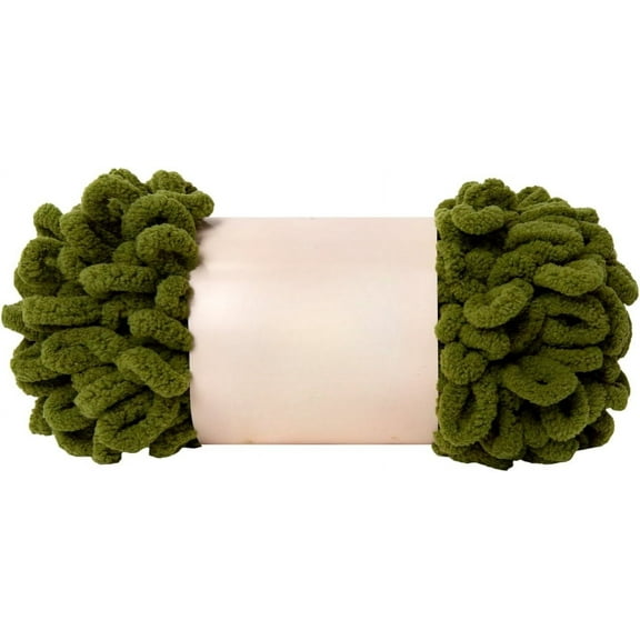 Minzimin 1pcs Loop Yarn 100% Polyester Chenille Puffy Yarn, Craft Chunky Finger Knitting Loopy Yarn Soft and Light Material, Perfect for DIY Hand Woven Knitting Crafts Supplies