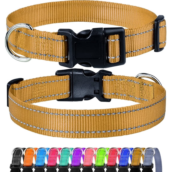 Minzimin 1pcs Reflective Dog Collar, Sturdy Nylon Collars for Large Girl and Boy Dogs, Adjustable Dog Collar with Quick Release Buckle