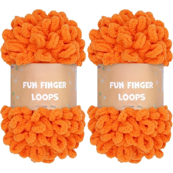 Minzimin 2 Pack (7.6 yds,3.5 oz Each Skein) Bulky Loop Yarn for Finger Knitting Soft,Off The Hook Loop Yarn,No-Needle Craft Chenille Yarn for Crocheting,Grey Tie Dye Hand-Knitting Yarn,