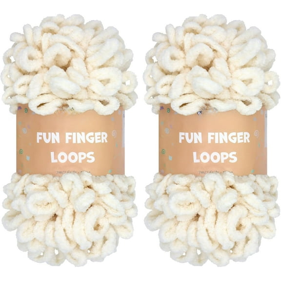 Minzimin 2 Pack (7.6 yds,3.5 oz Each Skein) Bulky Loop Yarn for Finger Knitting Soft,Off The Hook Loop Yarn,No-Needle Craft Chenille Yarn for Crocheting,Grey Tie Dye Hand-Knitting Yarn,