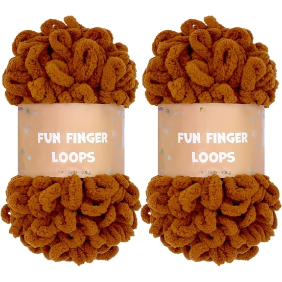 Minzimin 2 Pack (7.6 yds,3.5 oz Each Skein) Bulky Loop Yarn for Finger Knitting Soft,Off The Hook Loop Yarn,No-Needle Craft Chenille Yarn for Crocheting,Grey Tie Dye Hand-Knitting Yarn,