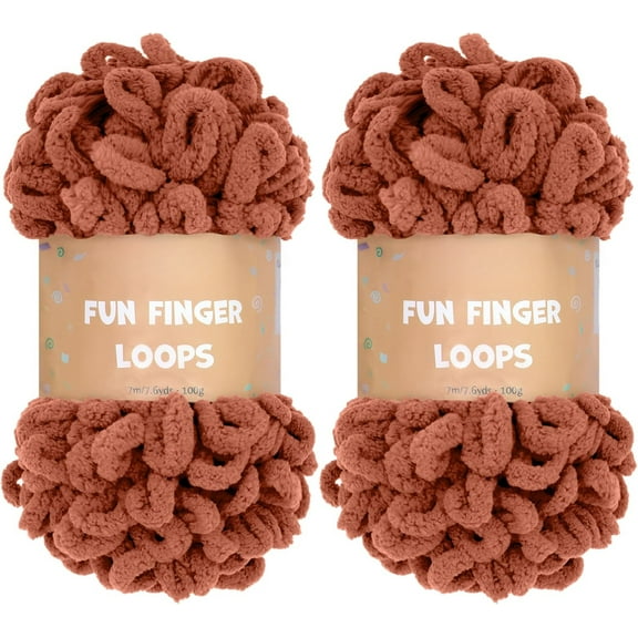 Minzimin 2 Pack (7.6 yds,3.5 oz Each Skein) Bulky Loop Yarn for Finger Knitting Soft,Off The Hook Loop Yarn,No-Needle Craft Chenille Yarn for Crocheting,Grey Tie Dye Hand-Knitting Yarn,