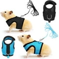 thumbnail image 1 of Minzimin 2 Pieces Guinea Pig Clothes Baby Ferret Rats Hamster Soft Mesh Harness Leash Vest Set with Bell for Guinea Pigs, Hamster, Ferret, Rabbit, Chinchilla and Similar Small Animals, 1 of 7