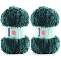 Minzimin 2 Skeins Soft Chunky Fluffy Fuzzy Faux Fur Yarn for Crocheting - Eyelash Furry Yarn for Knitting Blankets, Scarves and Sweaters, 3.5 Oz/75 Yards Per Roll