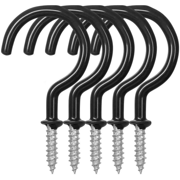 Minzimin 25 Pack Cup Hook Ceiling Hooks, 2 Inches, Vinyl Coated Screw-in Hanger for Indoor and Outdoor Use