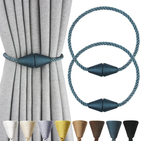 Minzimin 2Pack Magnetic Curtain Tiebacks Rope Decorative Holdbacks for Drapes