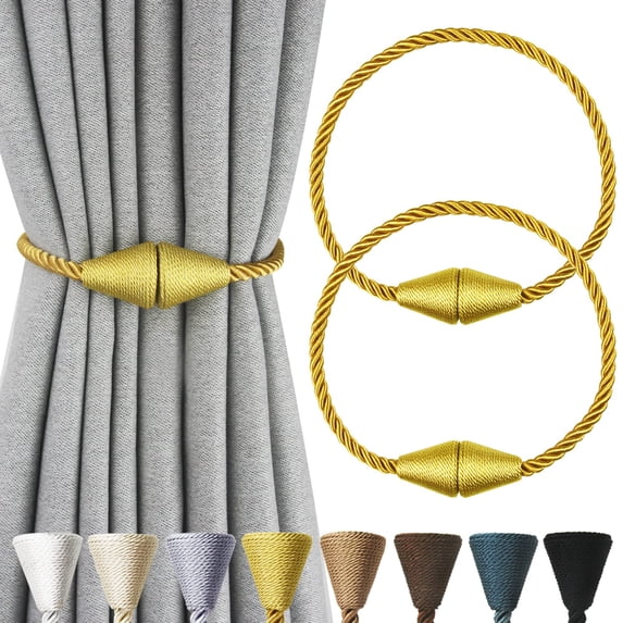Minzimin 2Pack Magnetic Curtain Tiebacks Rope Decorative Holdbacks for Drapes