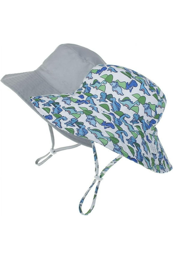 2pack Baby Sun Hat Toddler Summer UPF 50+ Baby Girl Bucket Hat Wide Brim Beach Hats for Baby Boys 0-7 Years