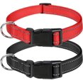 thumbnail image 1 of Minzimin 2pcs Reflective Nylon Dog Collars 2pcs,with Quick Release Buckle,Adjustable Safety Nylon Collars for Small Medium Large Dogs, 1 of 6