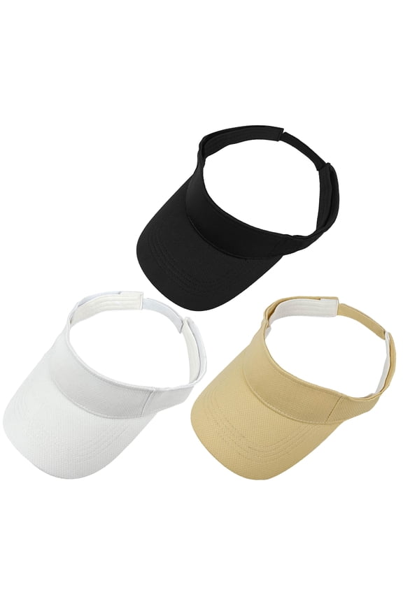 3 Pack Sun Visor Hat Women Wide Brim Beach Visors Outdoor Sports Running Golf Travel Adjustable Men Cap