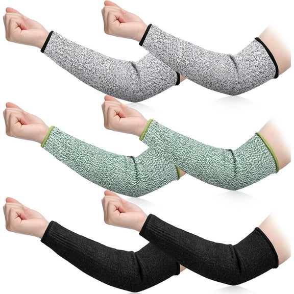 Minzimin 3 Pairs Arm Protectors for Thin Skin and Bruising Cut Resistant Forearm Sleeve Level 5 Arm Burn Protection Sleeve