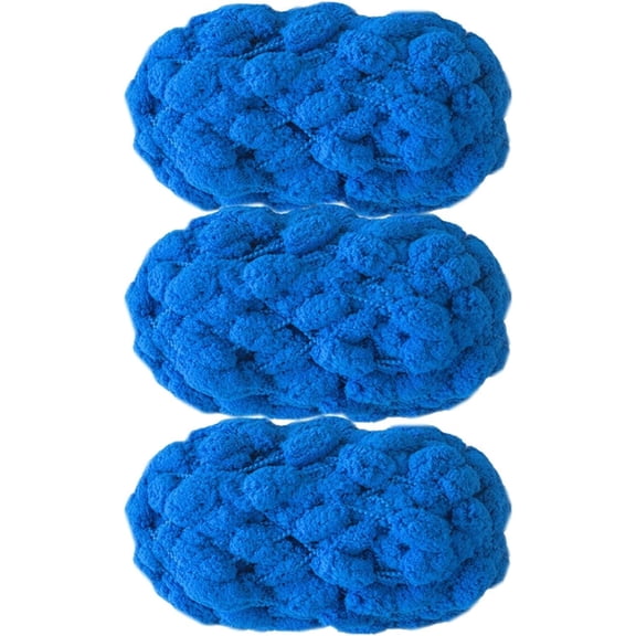 Minzimin 3 Rolls Pomp-A-Doodle Yarn,100% Polyester Jelly Bean POM-POM Ball Yarn for Crochet Knitting Handcraft Mat Pet Nest 450g (Red)