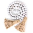 thumbnail image 1 of Minzimin 39 inches Wood Bead Garland Farmhouse Beads with Tassels,Farmhouse Tassel Garland Country Wall Hanging Decor Prayer Beads, 1 of 6